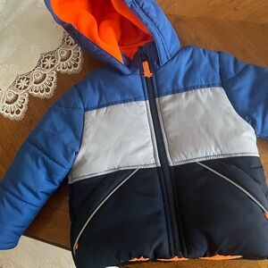 OshKosh - Blue and Orange Hooded Winter Jacket - Size 2T